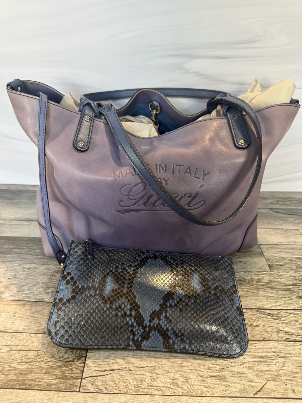 Vintage Gucci Lavender Purple Leather Tote Bag. Timeless!